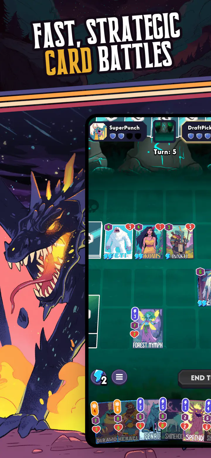 Mystic Realms card battle board